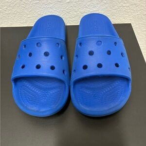 CROCS Blue Slides kids size J 1